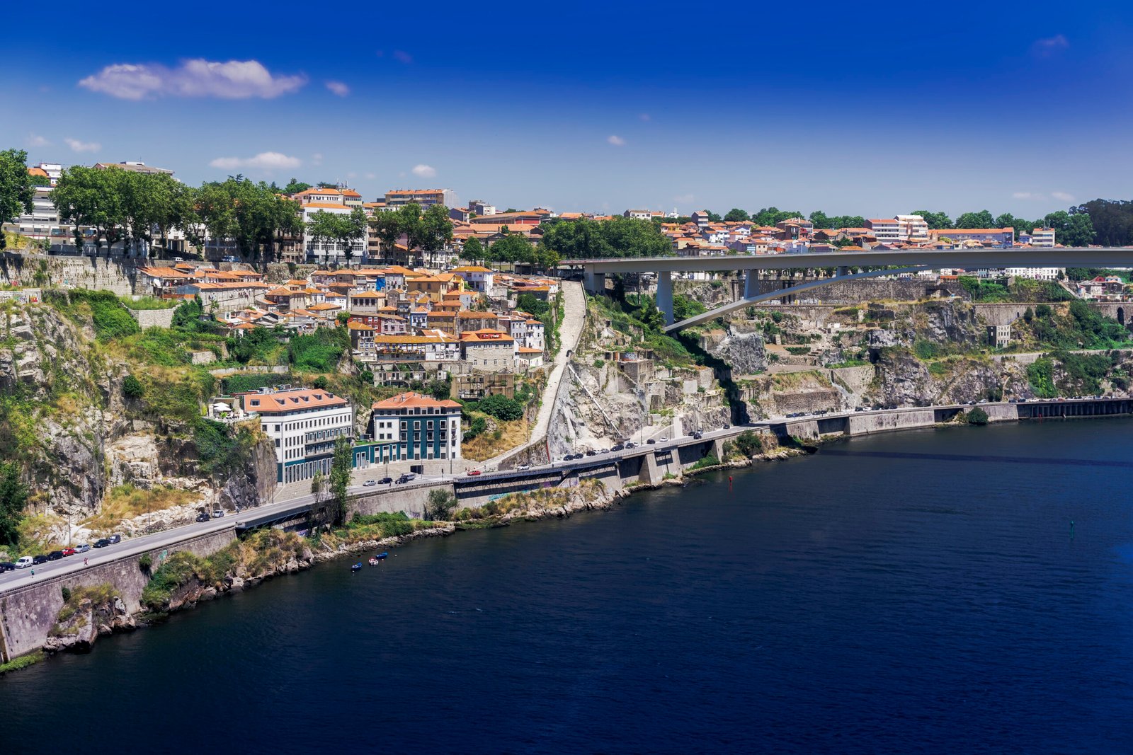 sea surrounded by buildings greenery porto sunlight portugal scaled